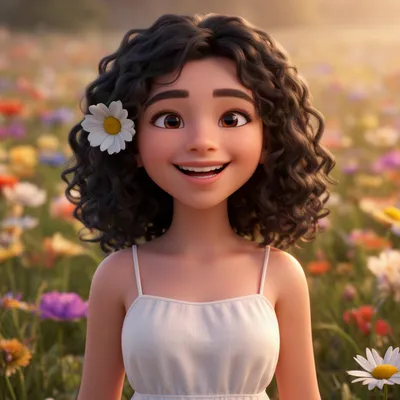 Joyful Woman with Flowers