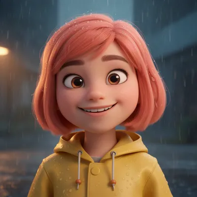 Coral Bob Raincoat Teen