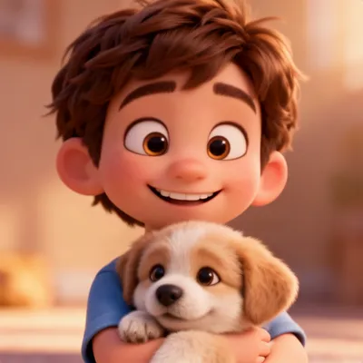 Pixar Boy with Puppy Avatar