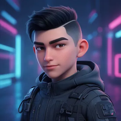 Techwear Teen Boy 3D Avatar