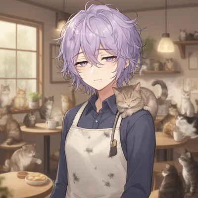 Sleepy Cat Cafe Worker