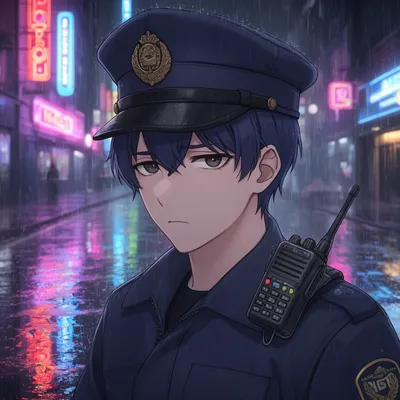 Neon Night Patrol Officer