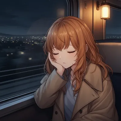 Drowsy Night Train Traveler