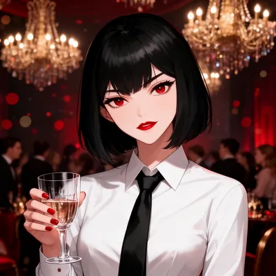 Elegant Party Anime Girl