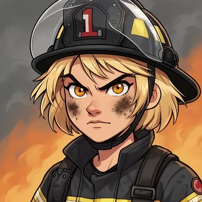 Brave Firefighter Girl