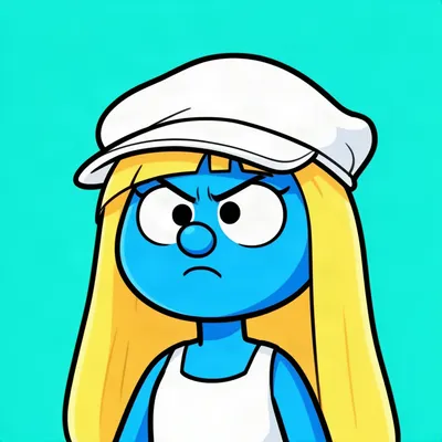 Bright Blue Cartoon Girl Avatar