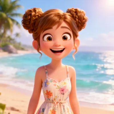 Cheerful Beach Girl Avatar