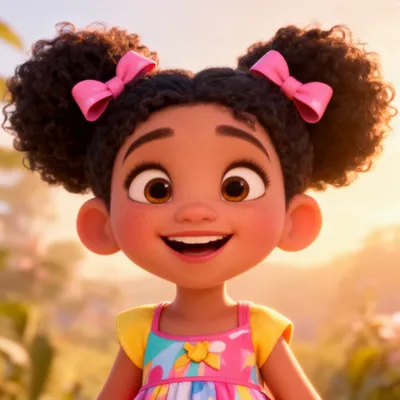 Cheerful Cartoon Girl Avatar