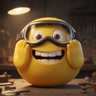 Cheerful Yellow Goggle Creature