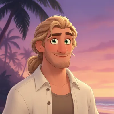 Beach Breeze Cartoon Guy