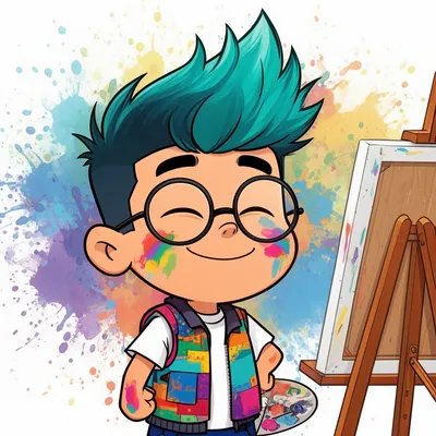 Artistic Cartoon Boy