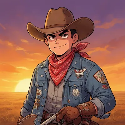 Rodeo Rider Cartoon Avatar