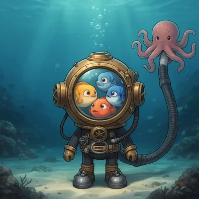 Chibi Deep Sea Diver Avatar