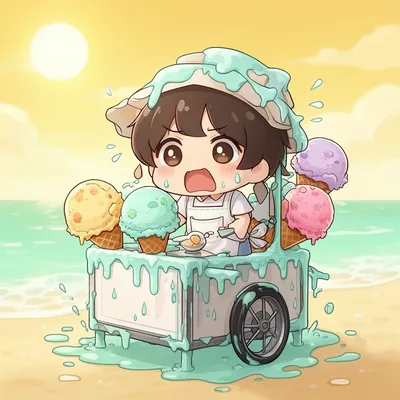 Melting Ice Cream Chibi