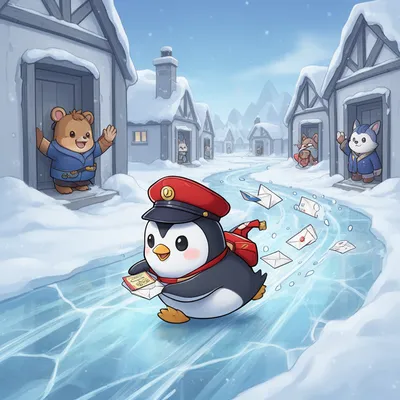 Chibi Penguin Mail Carrier
