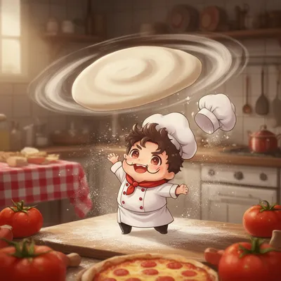 Pizza Spin Chibi Chef