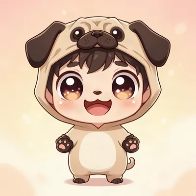 Chibi Pug Onesie Boy