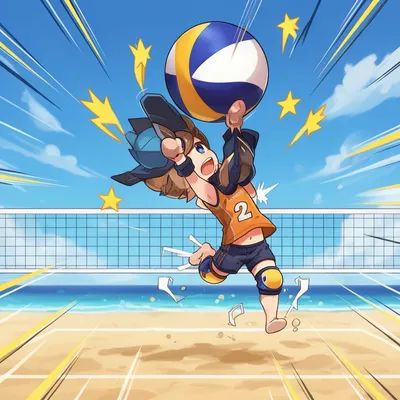 Beach Volleyball Chibi Spike
