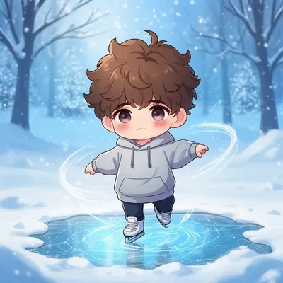 Shy Chibi Ice Skater
