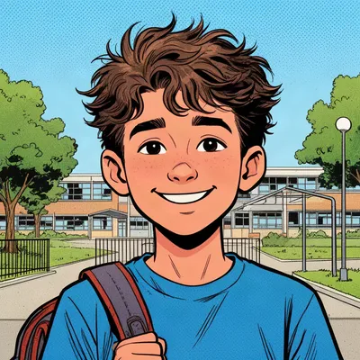 Comic Book School Boy Avatar