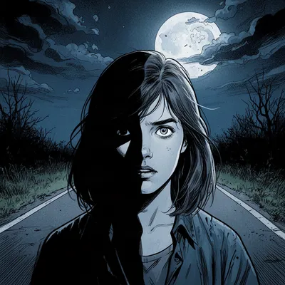 Moonlit Horror Comic Portrait