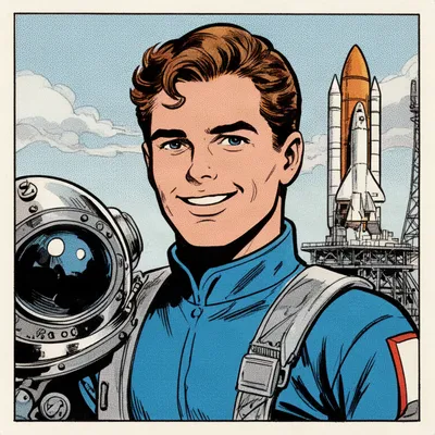 Retro Sci-Fi Comic Book Avatar