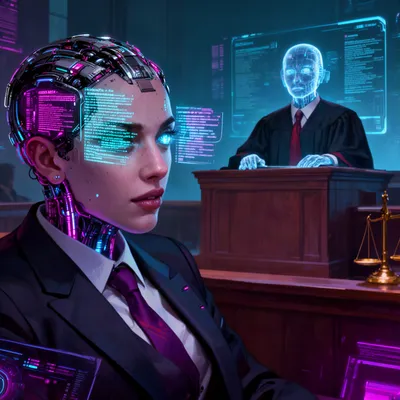 Cyberpunk AI Rights Lawyer