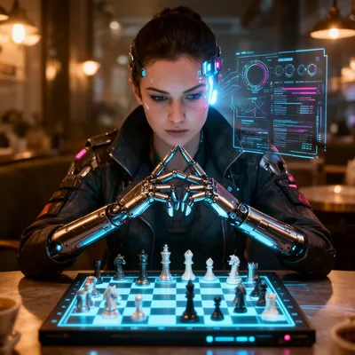 Cyberpunk Chess Strategist