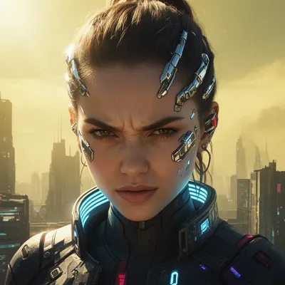 Cyberpunk Chrome Woman