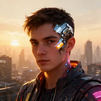 Cyberpunk Dawn Portrait