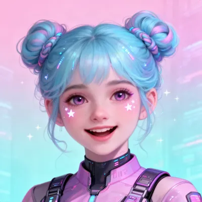 Kawaii Cyberpunk Star Avatar