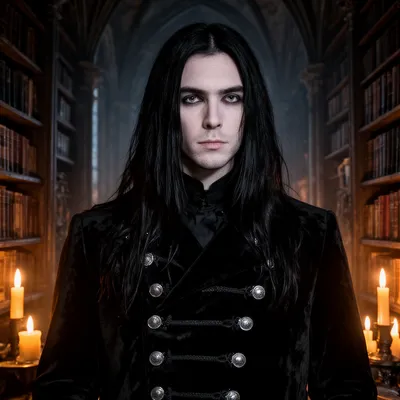 Dark Gothic Library Man