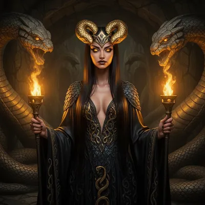 Dark Gothic Serpent Priestess