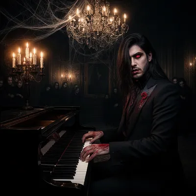 Dark Gothic Vampiric Pianist