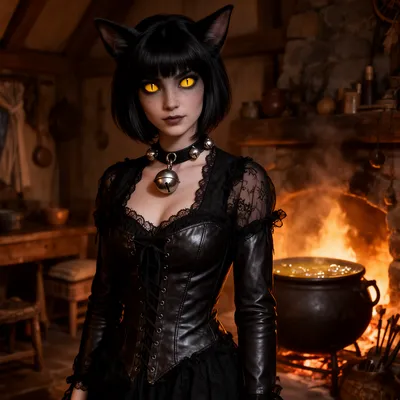 Dark Gothic Witch Familiar