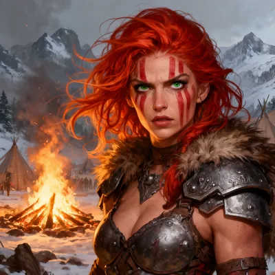 Fiery Barbarian Warrior