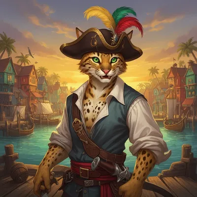 Fantasy Tabaxi Swashbuckler