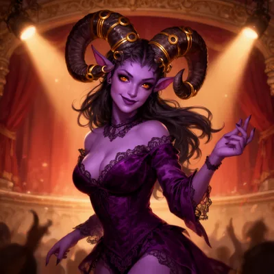 Lavender Tiefling Bard