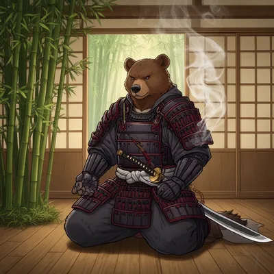 Bear Samurai Warrior