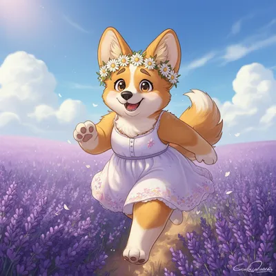 Bubbly Corgi Girl Avatar