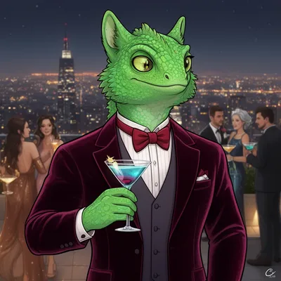 Suave Chameleon Anthro Avatar