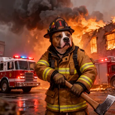 Firefighter Pit Bull Avatar