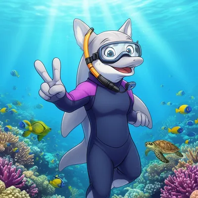 Snorkeling Dolphin Furry Avatar