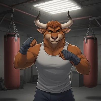 Muscular Minotaur Boxer