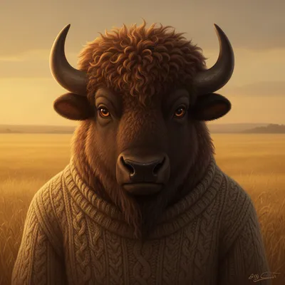 Noble Bison Furry Avatar