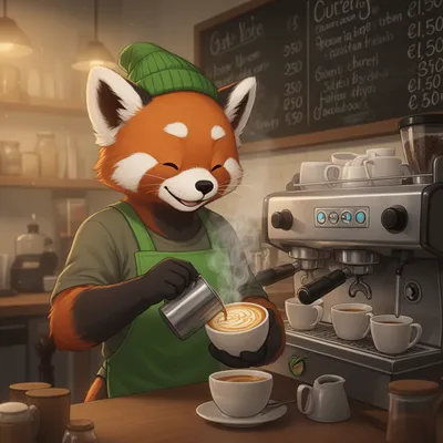 Red Panda Barista Avatar