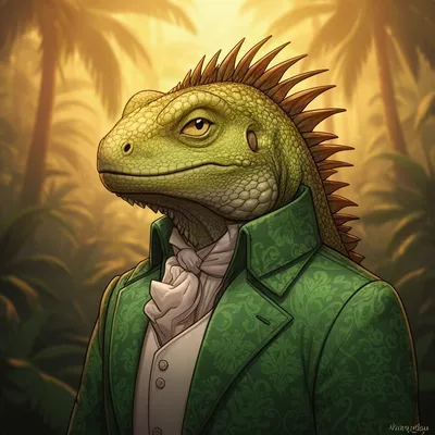 Regal Iguana Furry Avatar