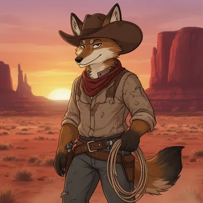Desert Coyote Cowboy