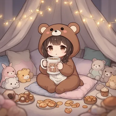 Cozy Kawaii Bear Chibi