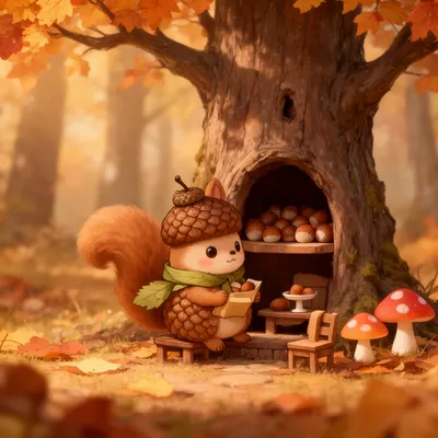 Kawaii Pinecone Squirrel Avatar